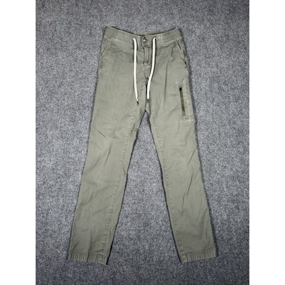 Vuori Pants Mens XS Green Ripstop Climber Drawstring Zip Pocket Hiking 30" VW401